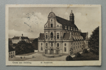 AK Gruss aus Altötting / 1910-1930 / St Annakirche / Strassenansicht